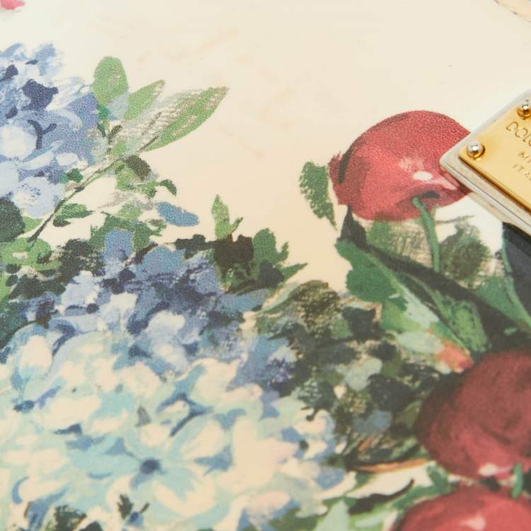 Pre Owned Dolce & Gabbana Multicolor Printed Patent Leather Zip Around Continental Wallet