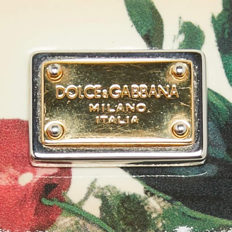Pre Owned Dolce & Gabbana Multicolor Printed Patent Leather Zip Around Continental Wallet