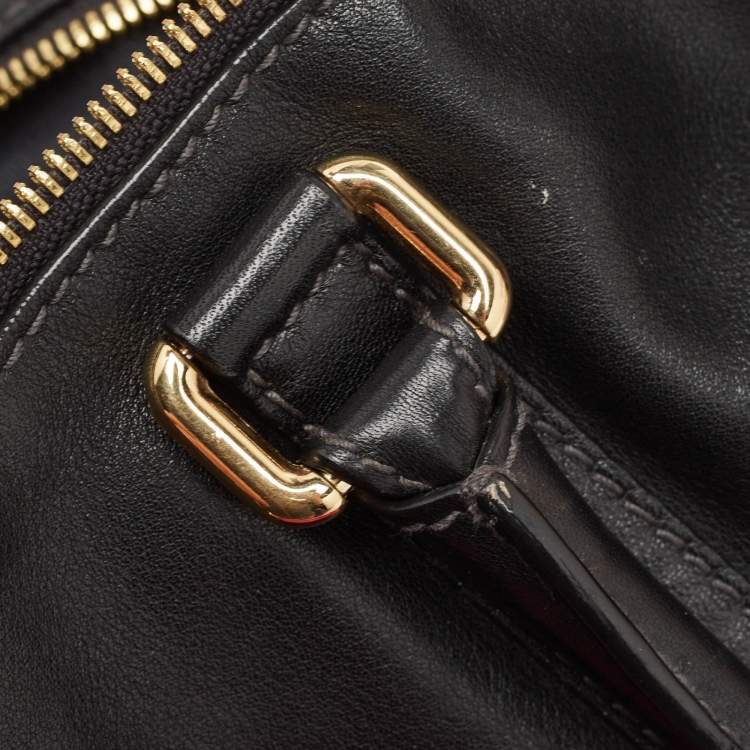 Pre Owned Dolce & Gabbana Black/Pink Leather Front Pouch Tote