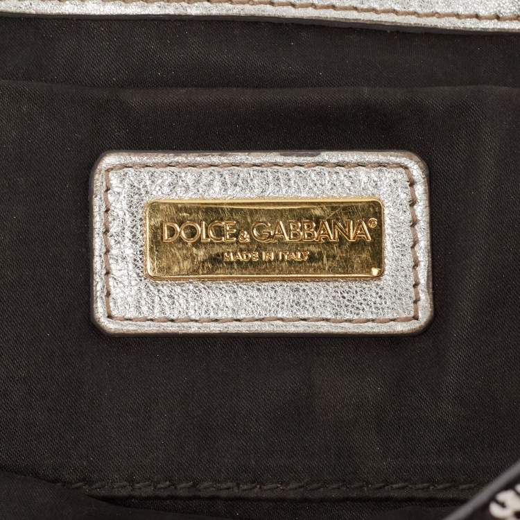 Pre Owned Dolce & Gabbana Purple/Silver Sequins Miss Charles Clutch