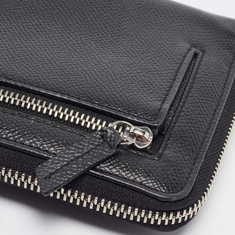 Pre Owned Dolce & Gabbana Black Leather Zip Around Wallet