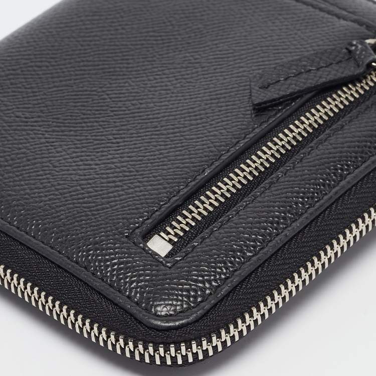 Pre Owned Dolce & Gabbana Black Leather Zip Around Wallet