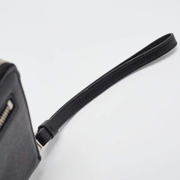 Pre Owned Dolce & Gabbana Black Leather Zip Around Wallet