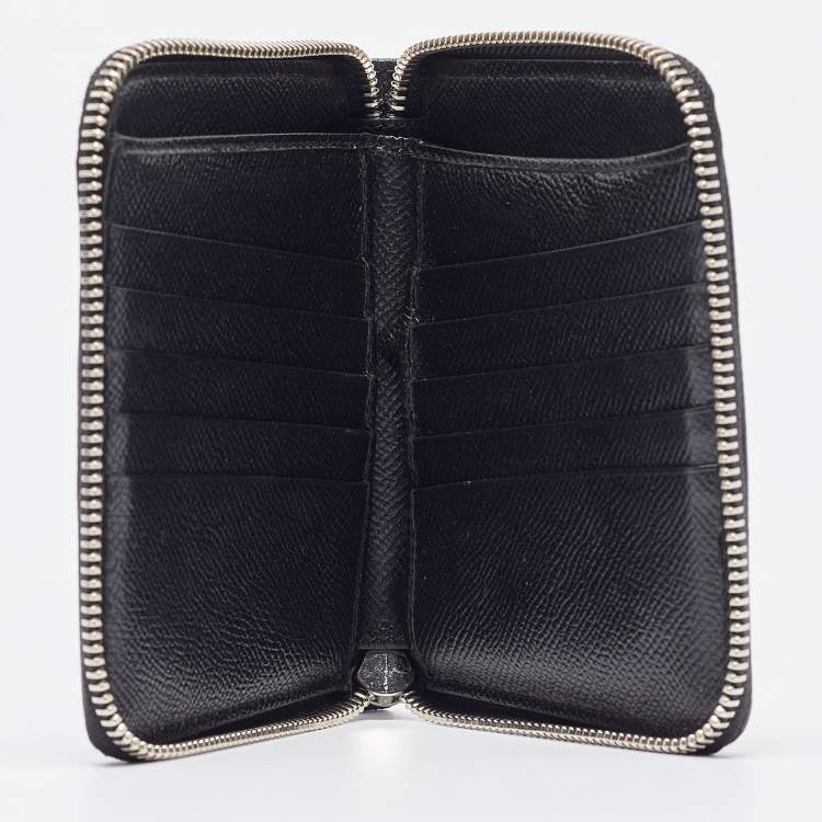 Pre Owned Dolce & Gabbana Black Leather Zip Around Wallet