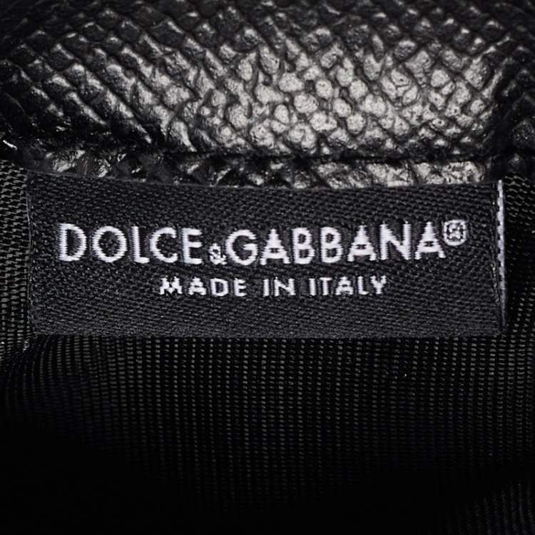 Pre Owned Dolce & Gabbana Black Leather Zip Around Wallet