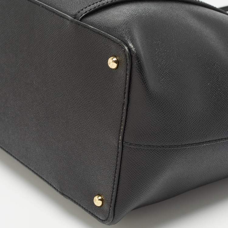 Pre Owned Dolce & Gabbana Black Leather Miss Escape Shopper Tote