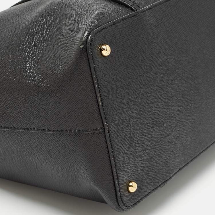 Pre Owned Dolce & Gabbana Black Leather Miss Escape Shopper Tote
