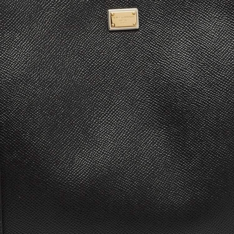 Pre Owned Dolce & Gabbana Black Leather Miss Escape Shopper Tote