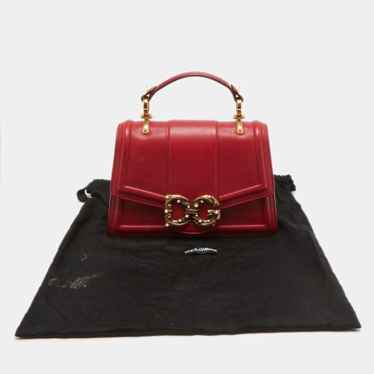 مملوكة مسبقًا Dolce & Gabbana Red Leather DG Amore Top Handle Bag