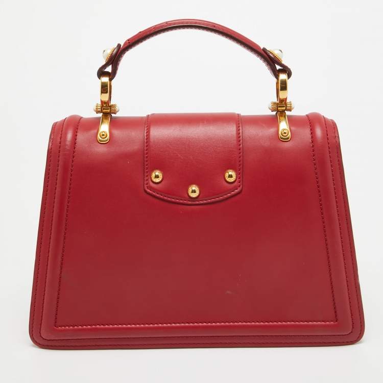 مملوكة مسبقًا Dolce & Gabbana Red Leather DG Amore Top Handle Bag