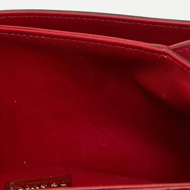 مملوكة مسبقًا Dolce & Gabbana Red Leather DG Amore Top Handle Bag