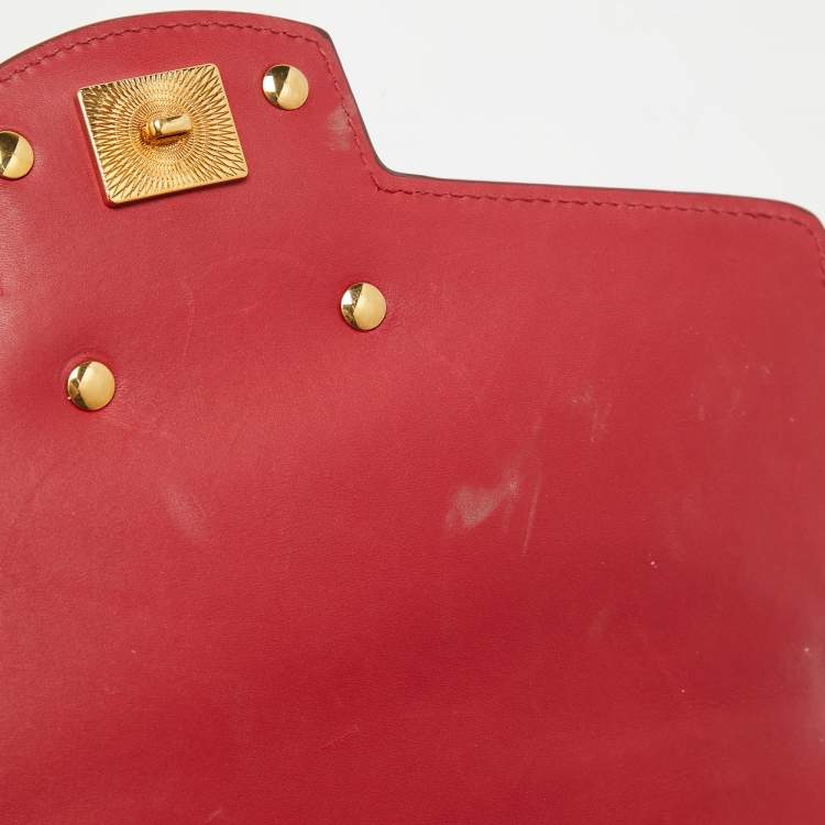 مملوكة مسبقًا Dolce & Gabbana Red Leather DG Amore Top Handle Bag