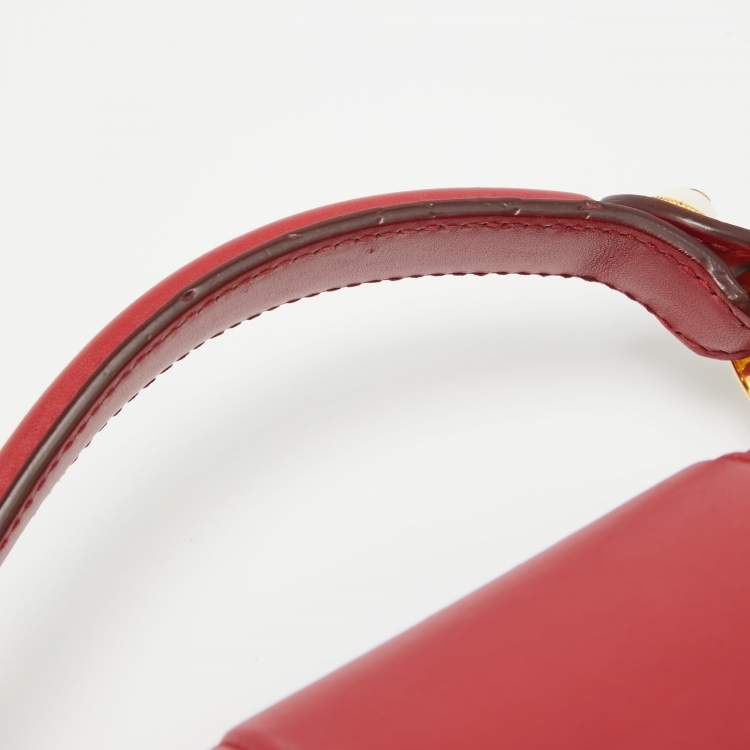 مملوكة مسبقًا Dolce & Gabbana Red Leather DG Amore Top Handle Bag
