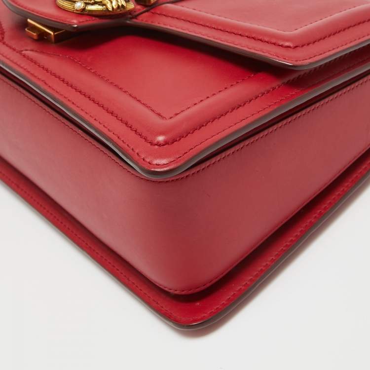 مملوكة مسبقًا Dolce & Gabbana Red Leather DG Amore Top Handle Bag