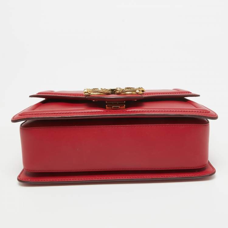مملوكة مسبقًا Dolce & Gabbana Red Leather DG Amore Top Handle Bag