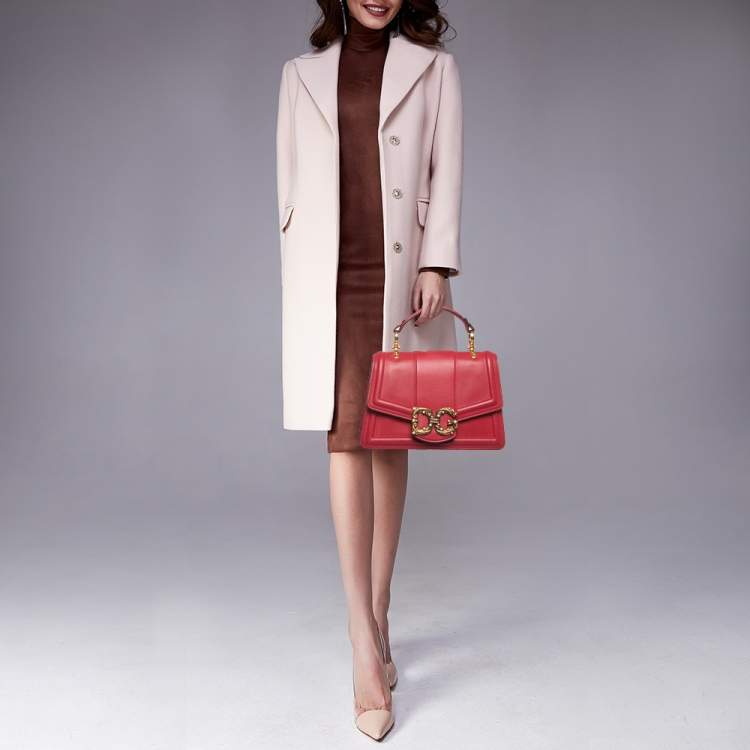 مملوكة مسبقًا Dolce & Gabbana Red Leather DG Amore Top Handle Bag