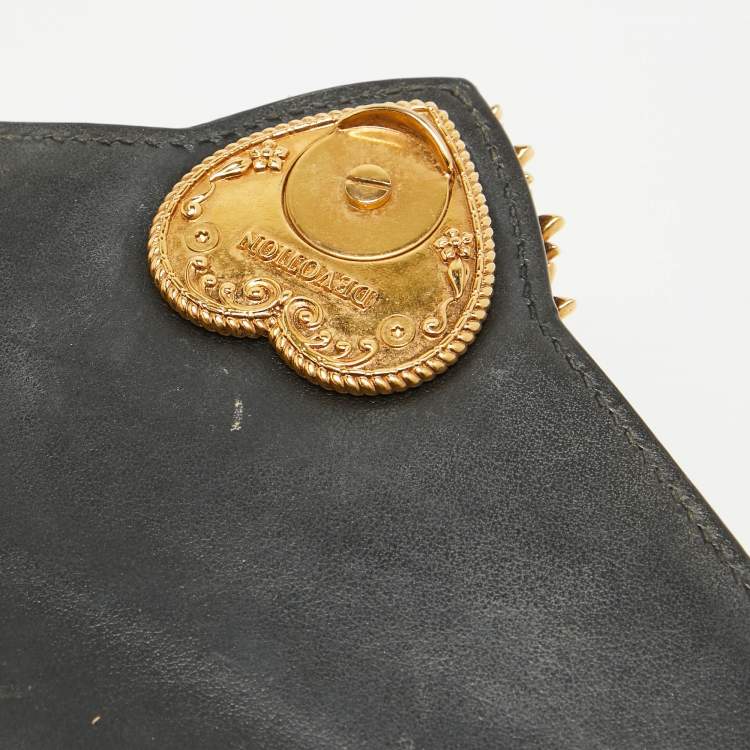 Pre Owned Dolce & Gabbana Black Leather Devotion Belt Bag
