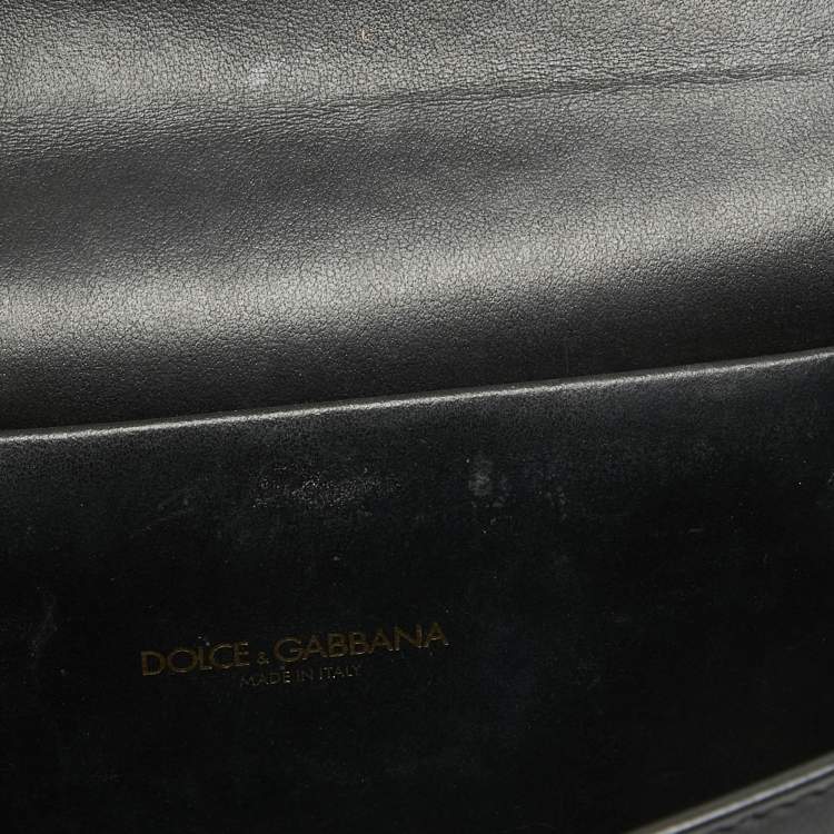 Pre Owned Dolce & Gabbana Black Leather Devotion Belt Bag