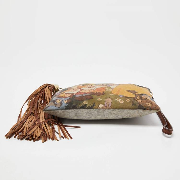 Pre Owned D&G Multicolor Fabric and Leather Ania Disney Wristlet Pouch