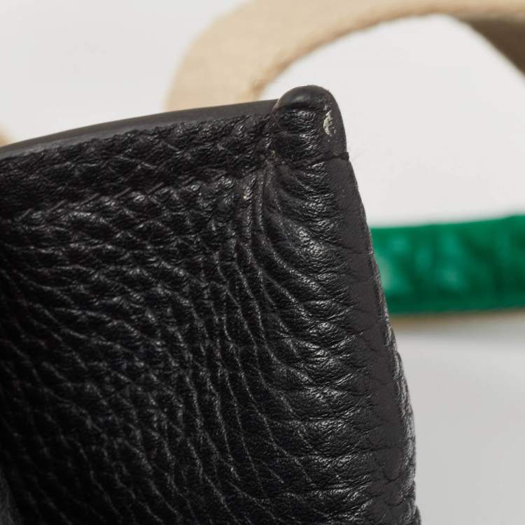 Pre Owned Dolce & Gabbana Black Croc Embossed and Leather Family Patch Tote