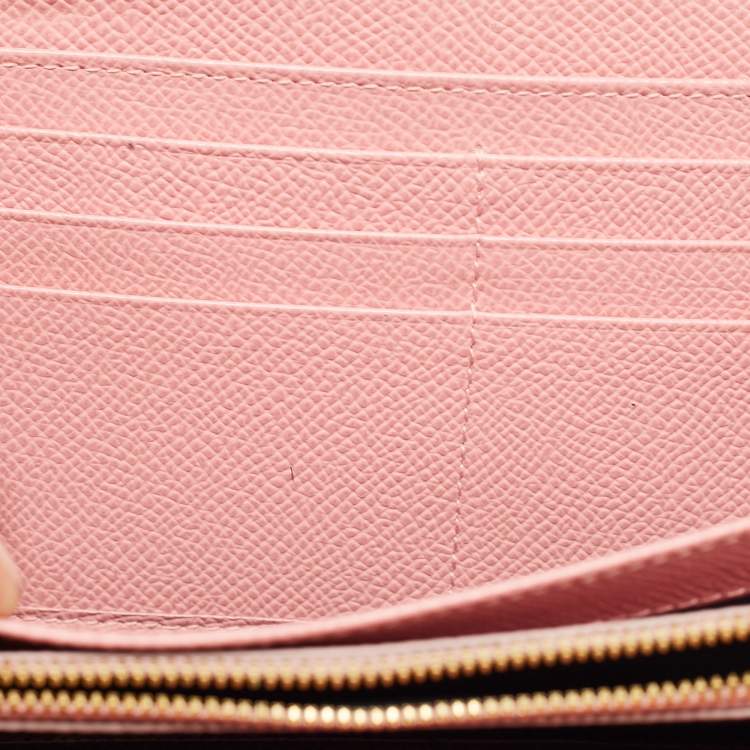Pre Owned Dolce & Gabbana Pink Leather Zip Around Wallet
