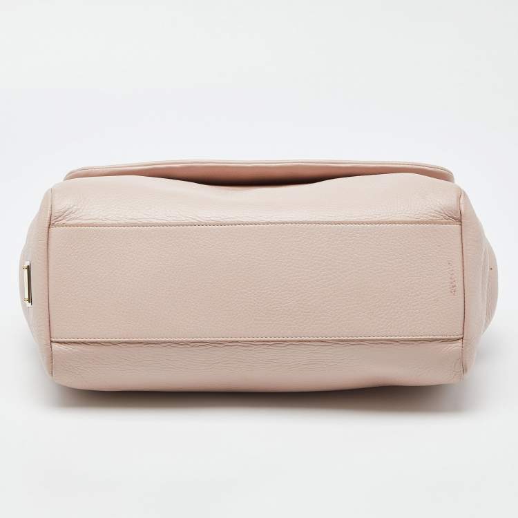 Pre Owned Dolce & Gabbana Pink Leather Large Miss Sicily Top Handle Bag