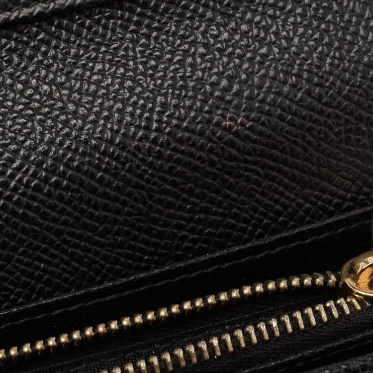 Pre Owned Dolce & Gabbana Black Leather Flap Continental Wallet