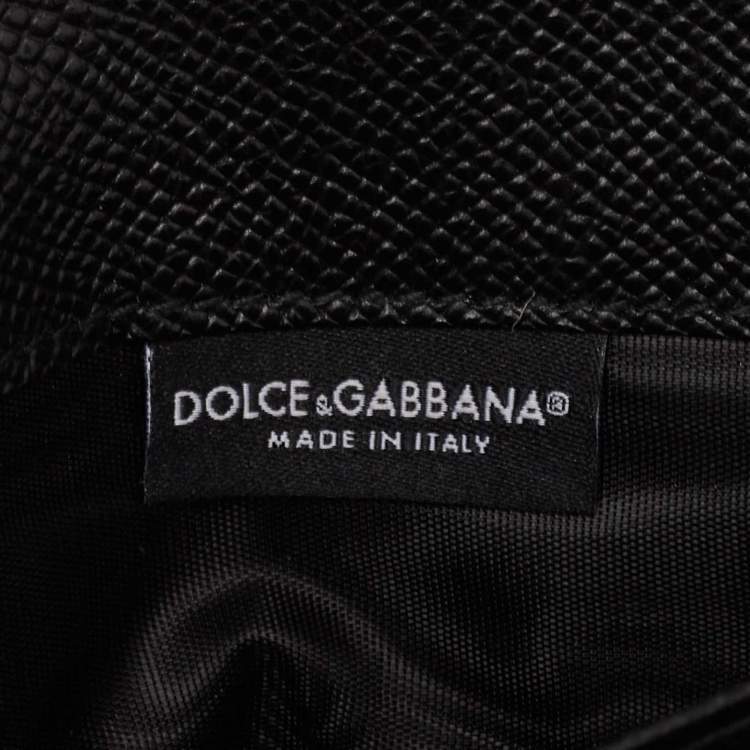 Pre Owned Dolce & Gabbana Black Leather Flap Continental Wallet