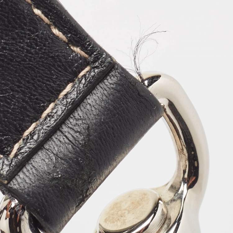 Pre Owned Dolce & Gabbana Black Leather Ruffle Miss Brooke Bag