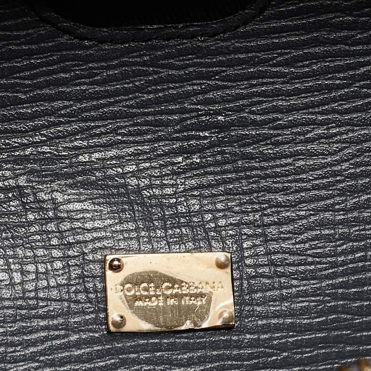 Pre Owned Dolce & Gabbana Tricolor Lizard Embossed Leather and Snakeskin Tote