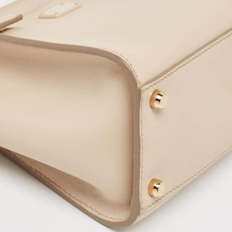 Pre Owned Dolce & Gabbana Beige Leather Mini Sicily 62 Tote 