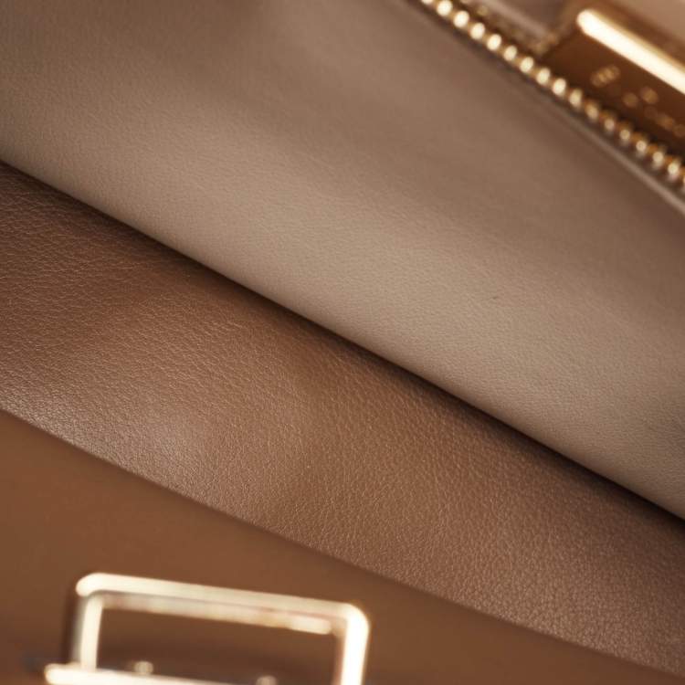 Pre Owned Dolce & Gabbana Beige Leather Mini Sicily 62 Tote 