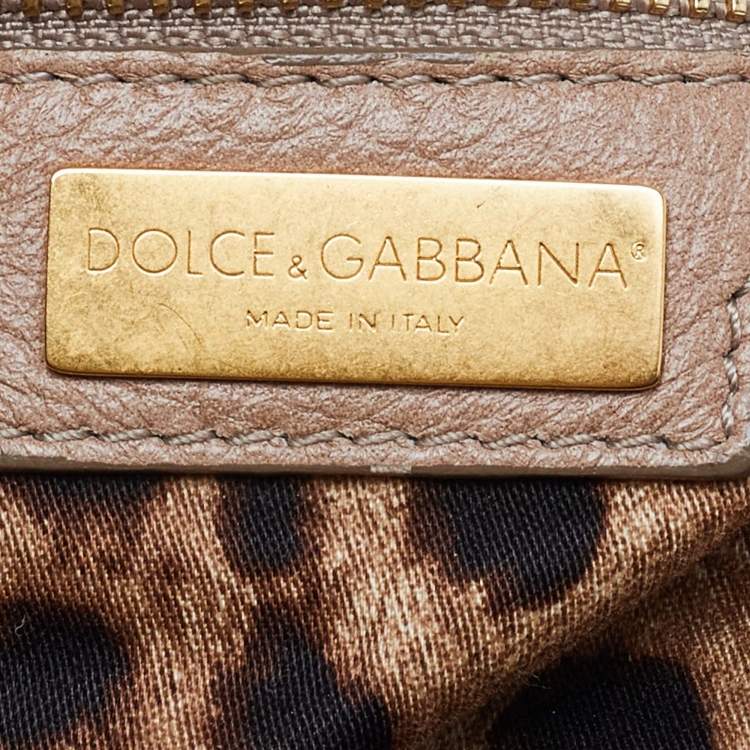 مملوكة مسبقًا Dolce & Gabbana Beige Leather Flap Top Handle Bag