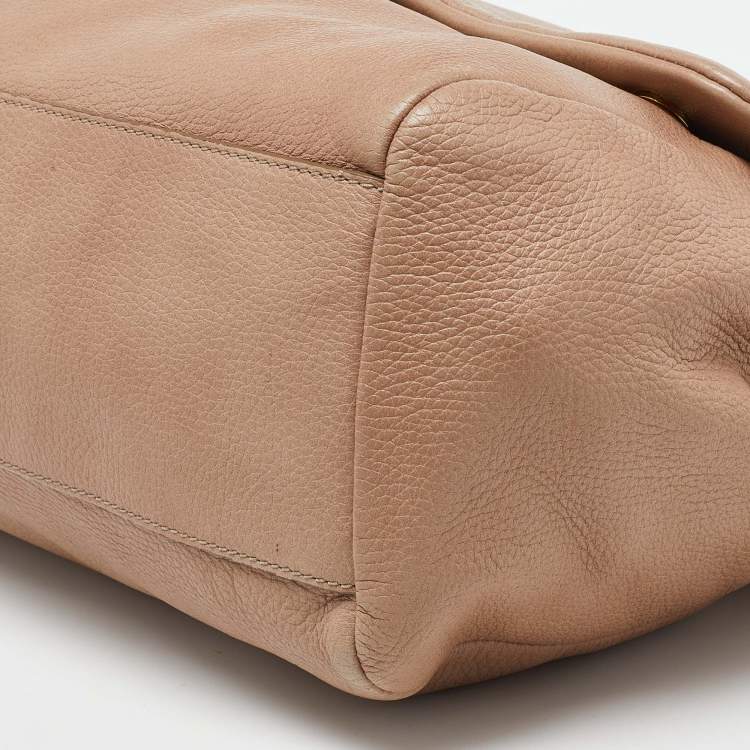 مملوكة مسبقًا Dolce & Gabbana Beige Leather Flap Top Handle Bag