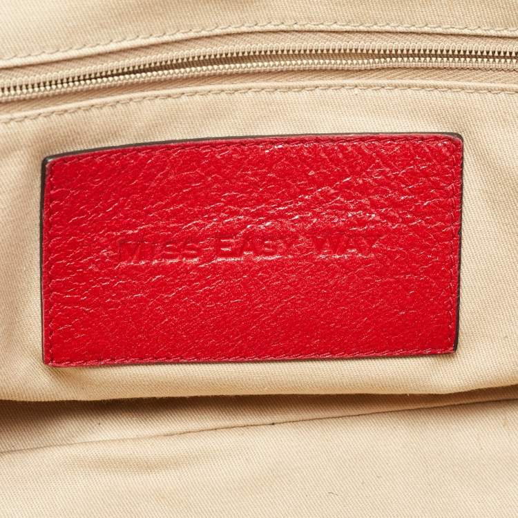 Pre Owned Dolce & Gabbana Red Leather Miss Easy Way Satchel