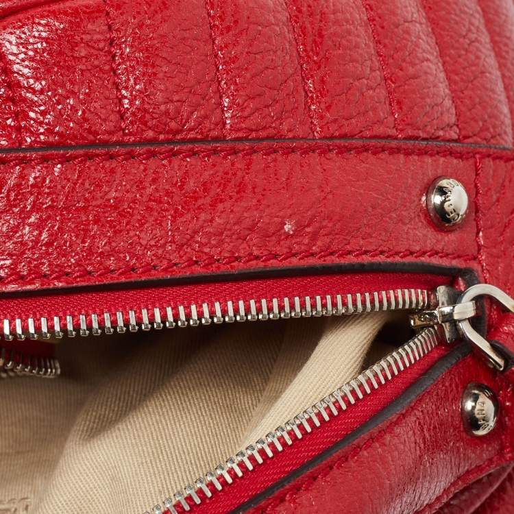 Pre Owned Dolce & Gabbana Red Leather Miss Easy Way Satchel