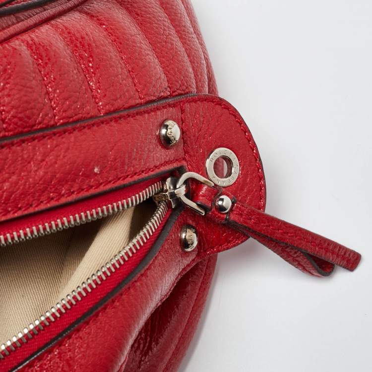 Pre Owned Dolce & Gabbana Red Leather Miss Easy Way Satchel