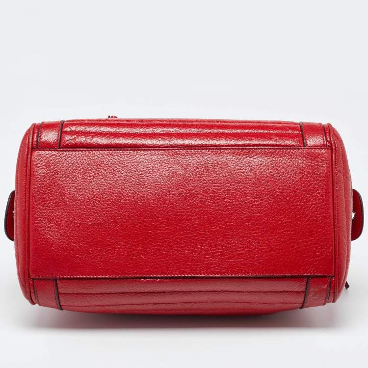Pre Owned Dolce & Gabbana Red Leather Miss Easy Way Satchel