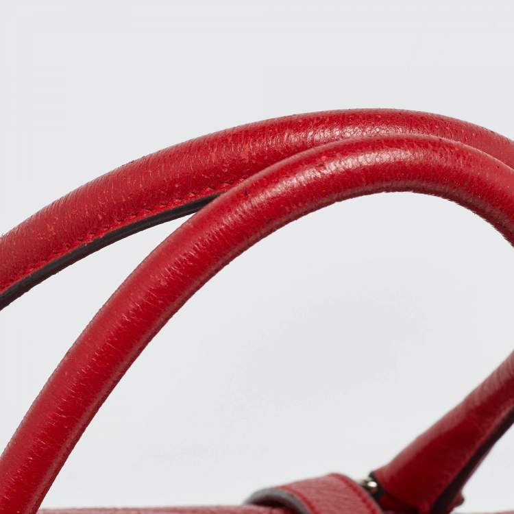 Pre Owned Dolce & Gabbana Red Leather Miss Easy Way Satchel