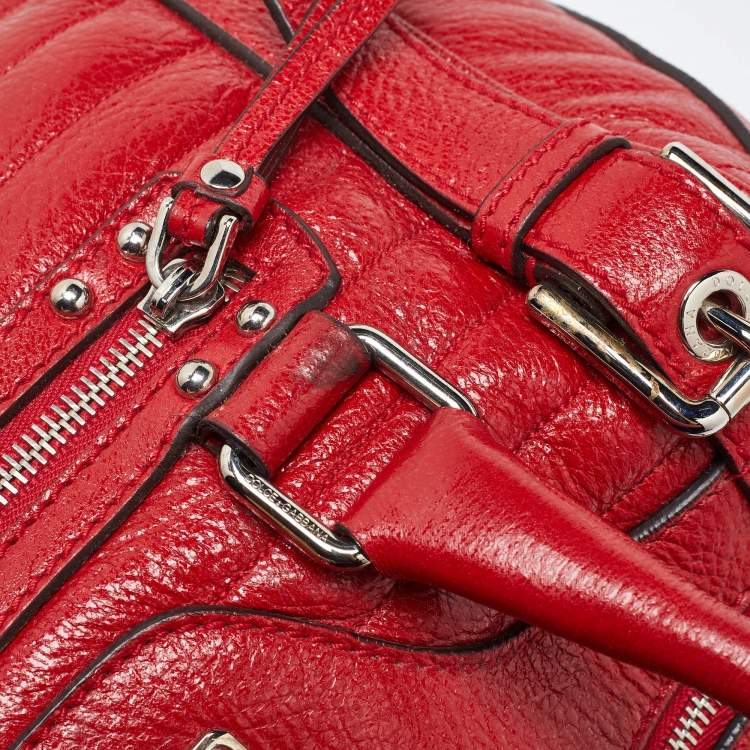 Pre Owned Dolce & Gabbana Red Leather Miss Easy Way Satchel