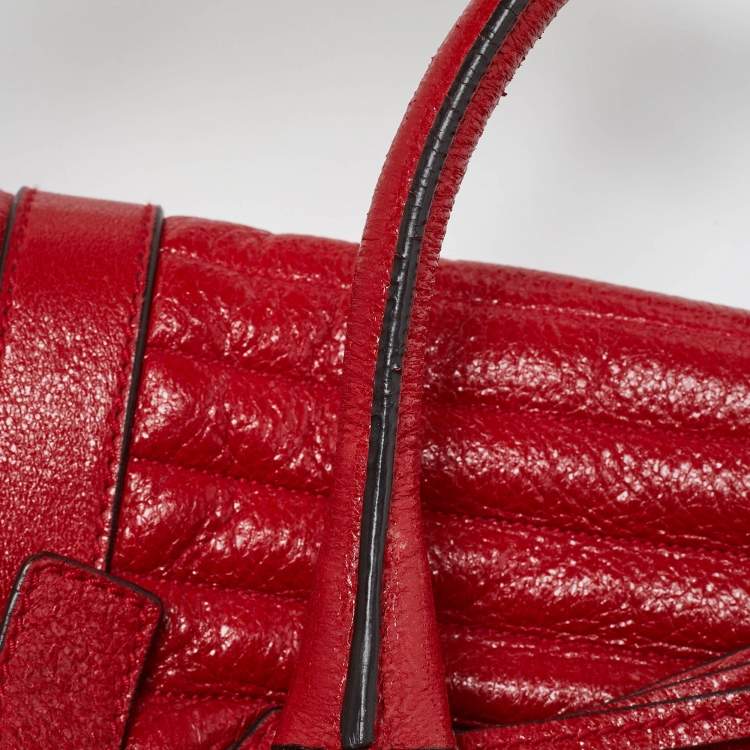 Pre Owned Dolce & Gabbana Red Leather Miss Easy Way Satchel