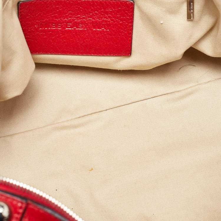 Pre Owned Dolce & Gabbana Red Leather Miss Easy Way Satchel