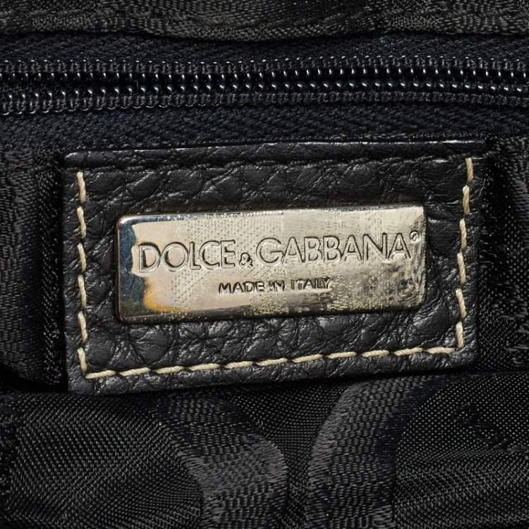 Pre Owned Dolce & Gabbana Blue/Multicolor Floral Print Canvas and Leather Shoulder Bag