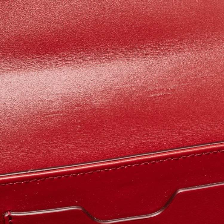 Pre Owned Dolce & Gabbana Red Leather DG Girls Phone Bag