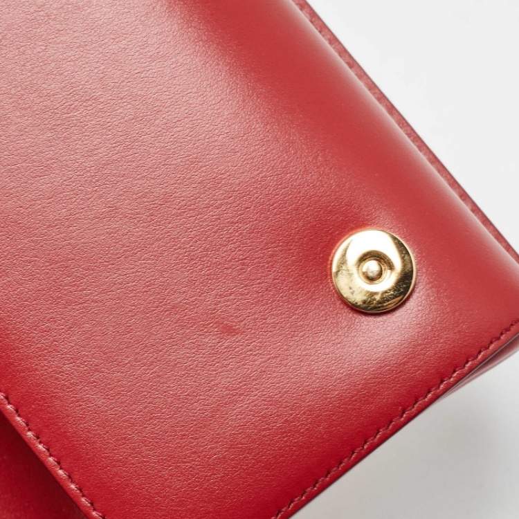 Pre Owned Dolce & Gabbana Red Leather DG Girls Phone Bag