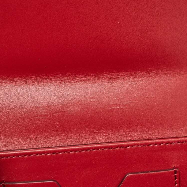 Pre Owned Dolce & Gabbana Red Leather DG Girls Phone Bag
