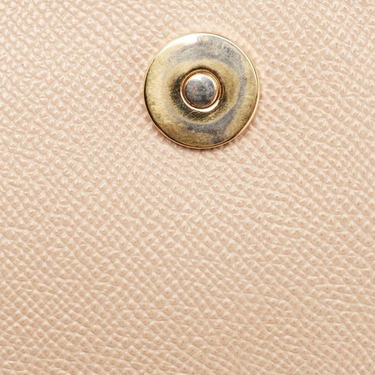 Pre Owned Dolce & Gabbana Beige Leather Medium Miss Sicily Top Handle Bag