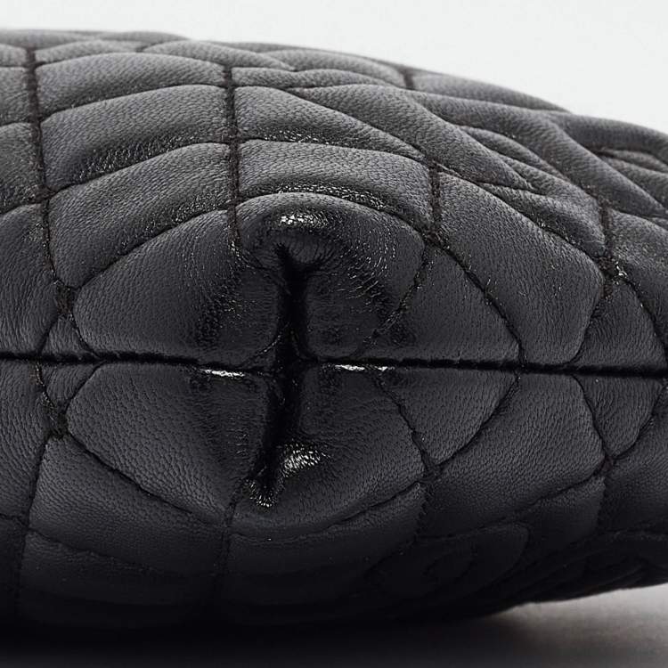 Pre Owned Dolce & Gabbana Black Quilted Leather Logo Pochette Bag