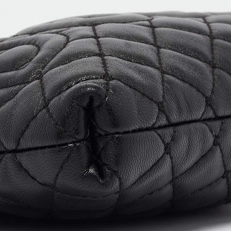 Pre Owned Dolce & Gabbana Black Quilted Leather Logo Pochette Bag