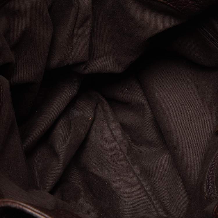 Pre Owned Dolce & Gabbana Brown Leopard Calf Hair and Leather Drawstring Hobo